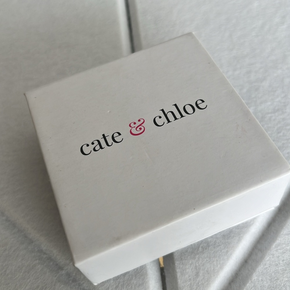 Cate & Chloe 18k White Gold Plated Halo Pendant Necklace & Crystal Stud Earrings - Picture 3 of 10
